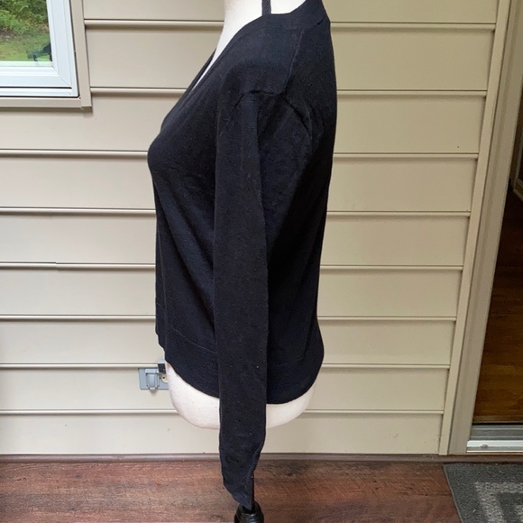 NWT J Crew Slub Knit V Neck Sweater Cotton Black - Picture 4 of 6